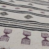 Black and purple white carpet woven by hand in pure wool