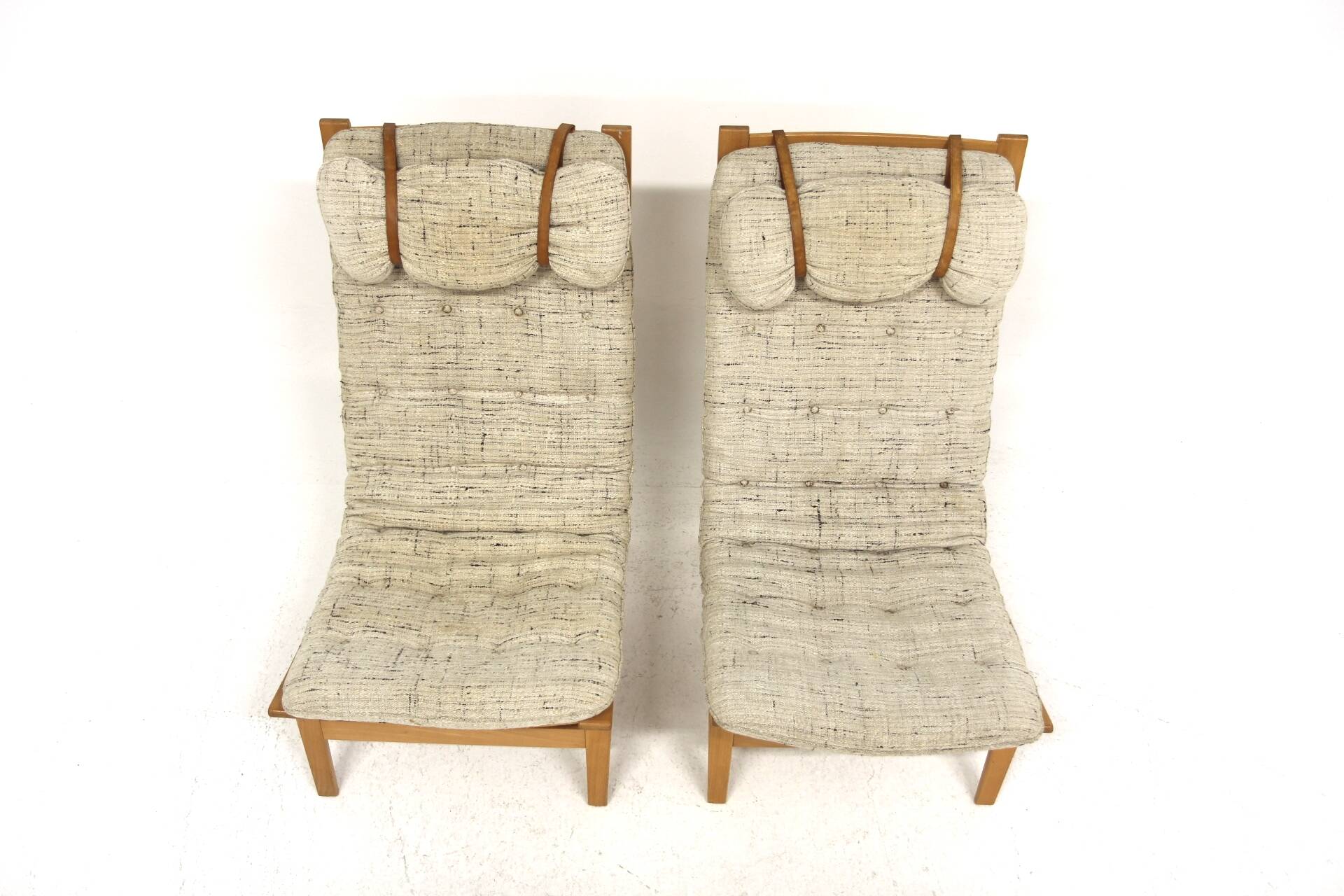 Set of 2 beech armchairs, Sweden, 1970