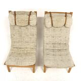 Set of 2 beech armchairs, Sweden, 1970