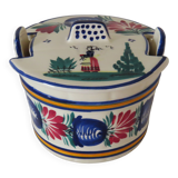 Butter dish, HB Henriot earthenware, Quimper