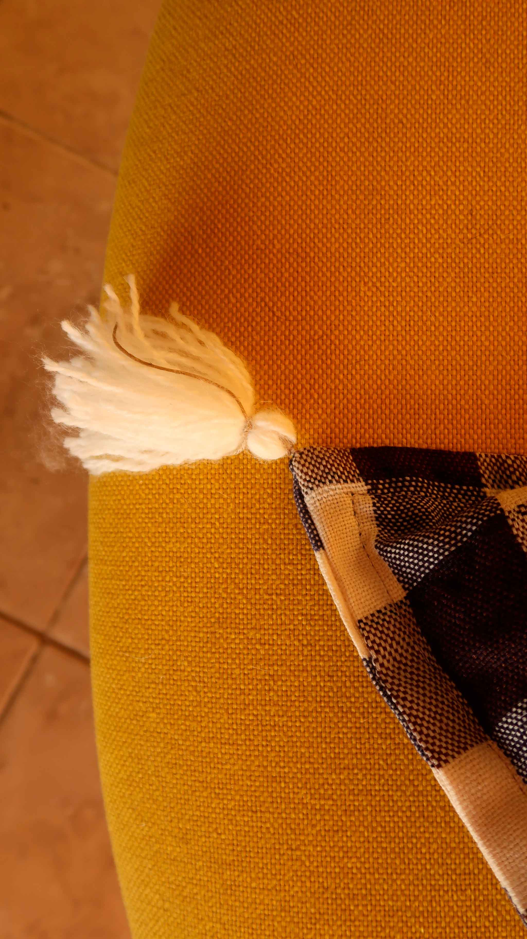 Tiles on the cover vintage berber cushion
