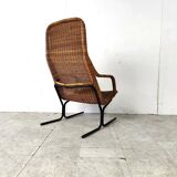 Mid-Century Wicker lounge chair by Dirk Van Sliedrecht, 1960's, Netherlands