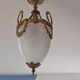Antique French Louis XVI Style Glass and Bronze Pendant Lamp c. 1900