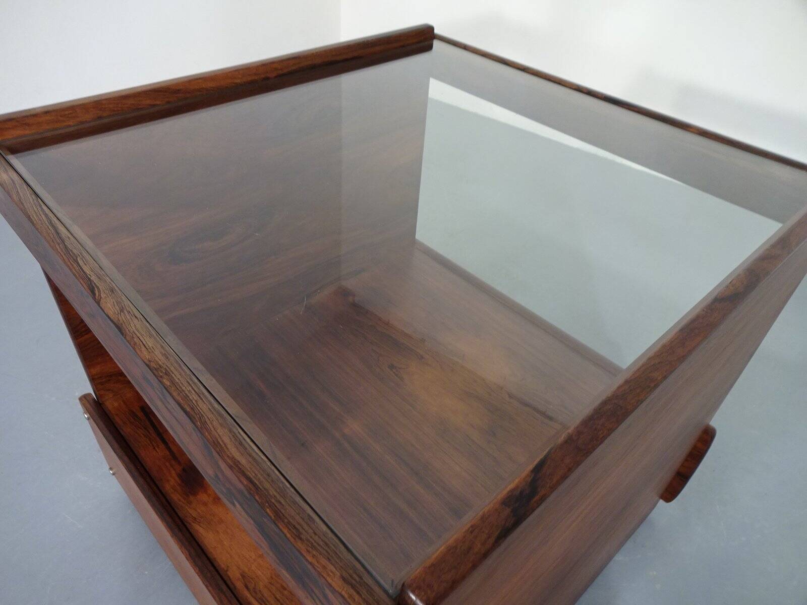 Danish Rosewood & Glass Side Table, 1960s