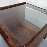 Danish Rosewood & Glass Side Table, 1960s