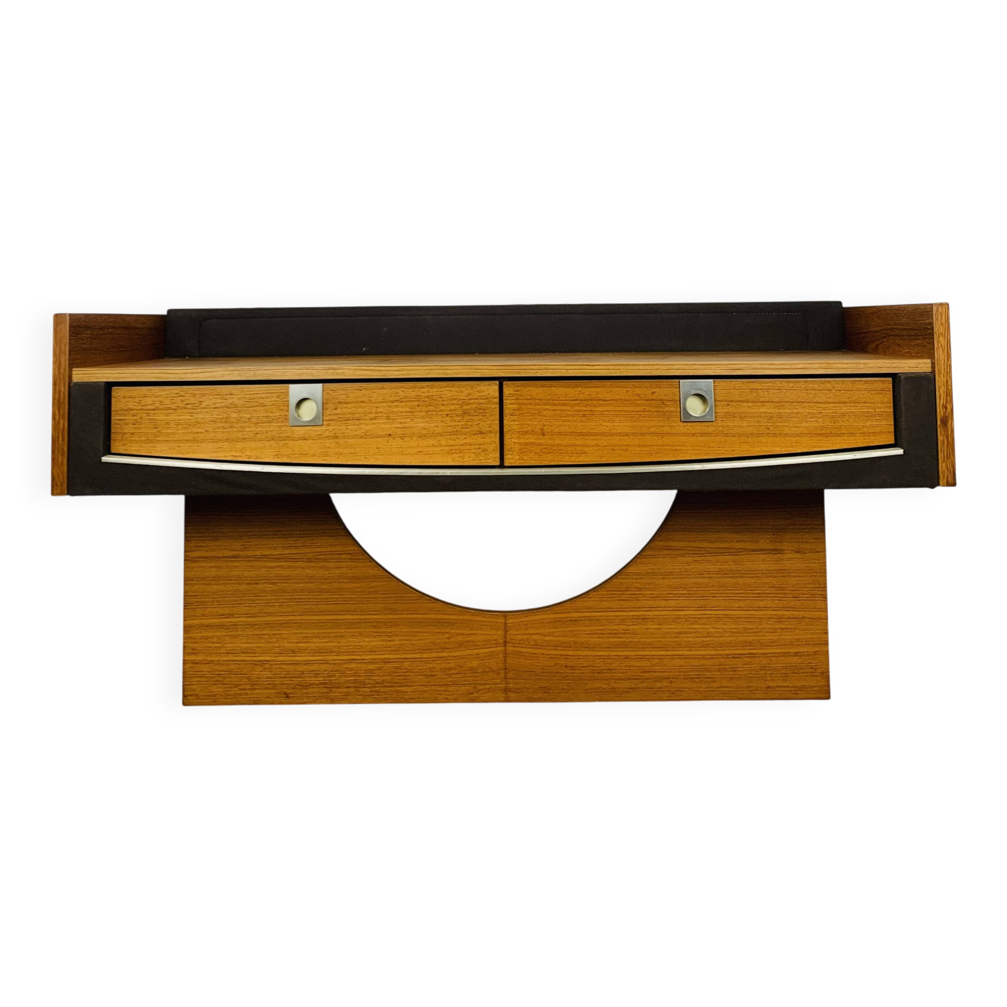 Vintage teak and aluminum sideboard, 1970s, TV stand, Scandinavian style