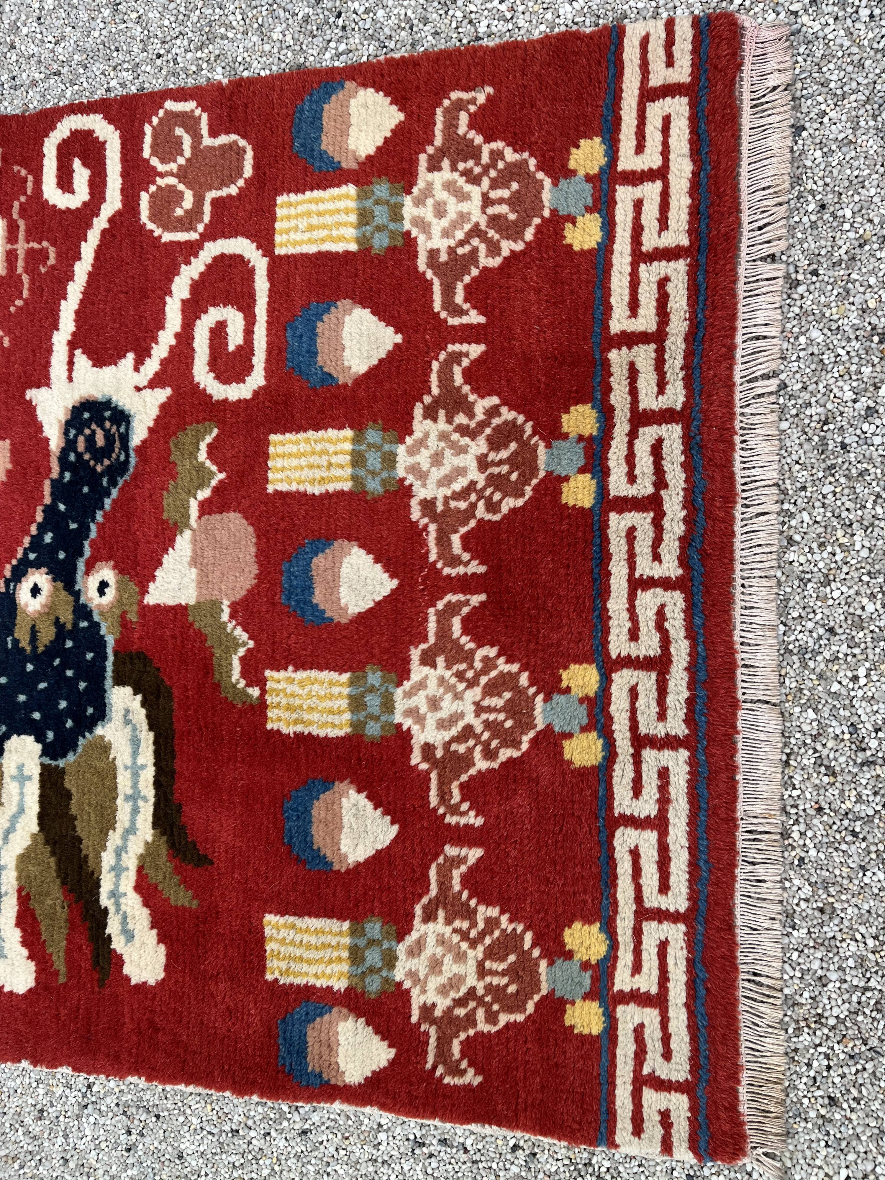 Ningxia, five-claw dragon carpet, Circa 1920