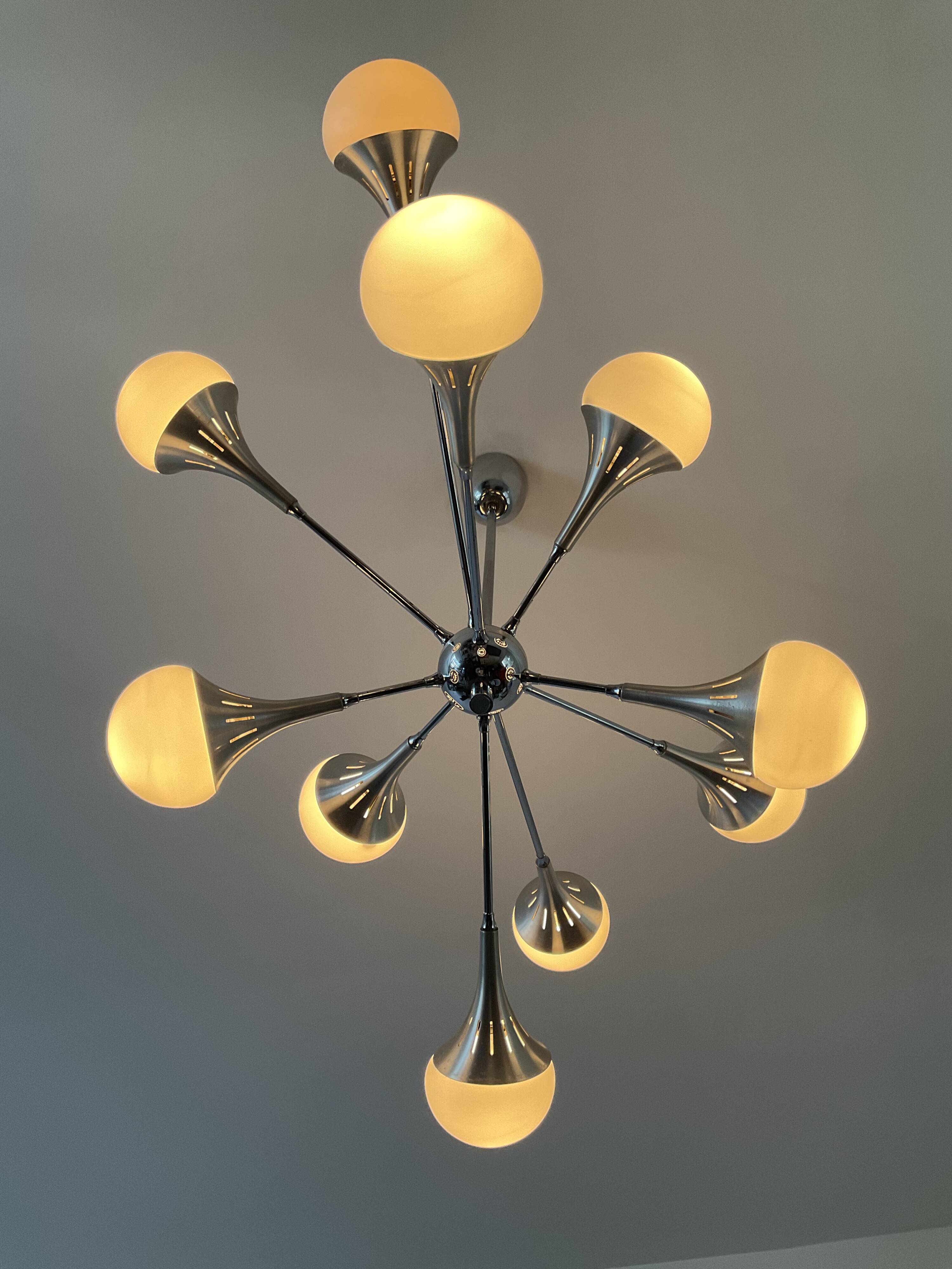 Vintage trumpet chandelier from the 70s