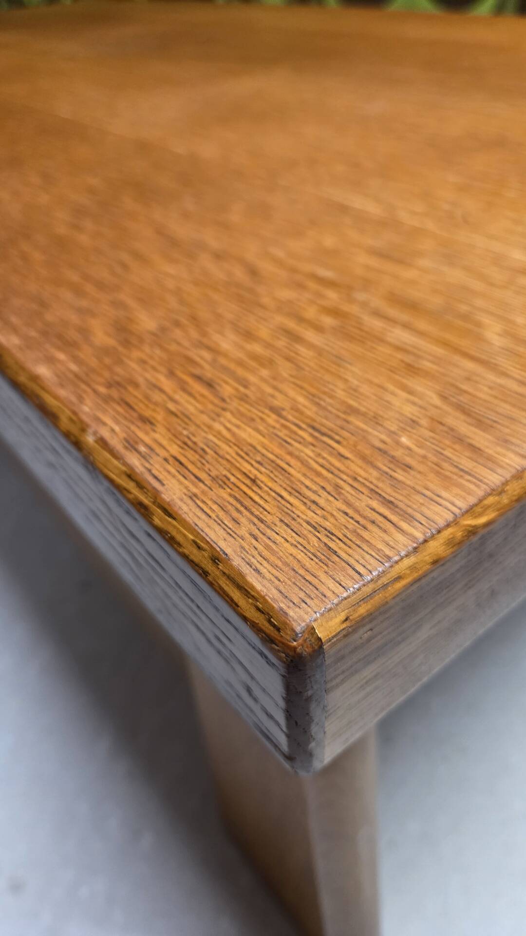 Brutalist coffee table oak 1970 vintage
