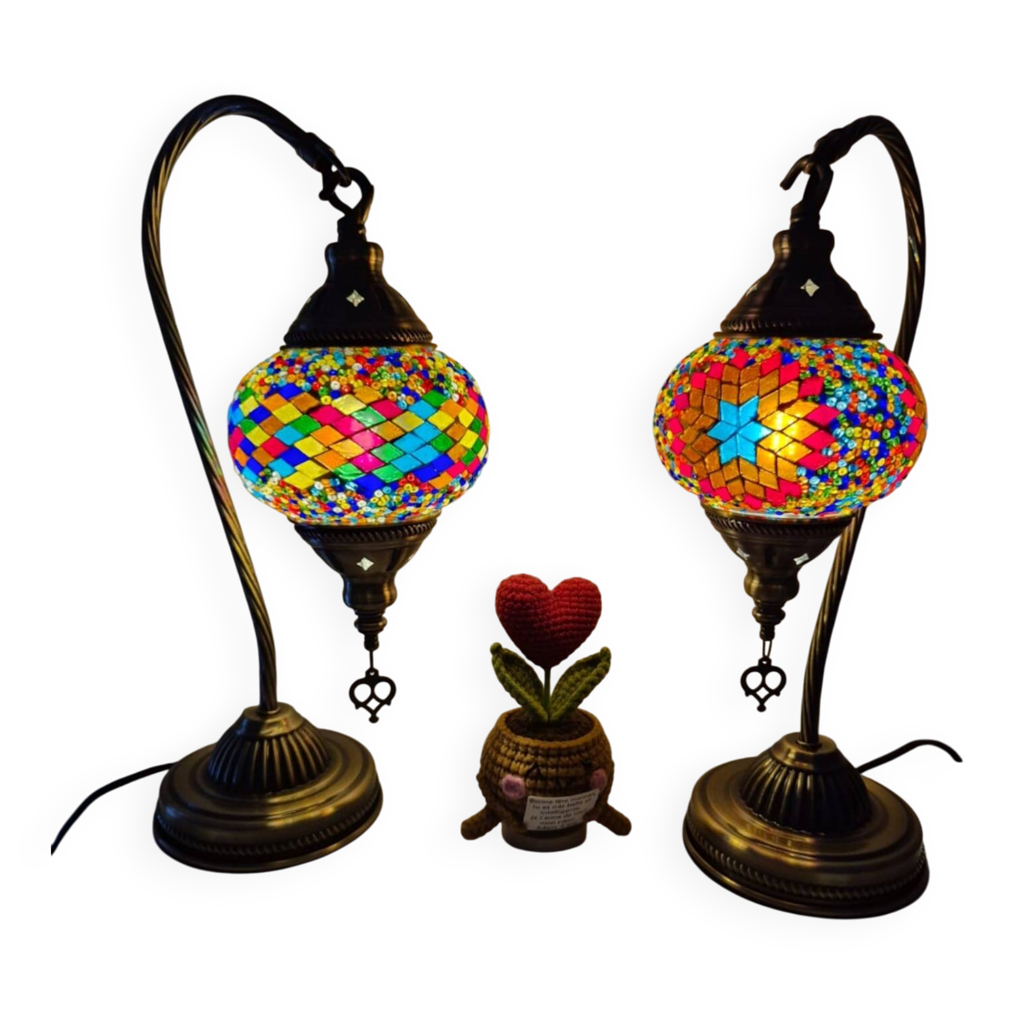 Duo de lampe mosaïque turque