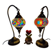 Duo de lampe mosaïque turque