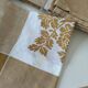 Nappe et 8 serviettes vintage – tons caramel et moutarde dorée