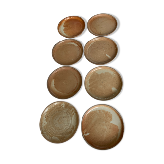 8 vintage sandstone plates