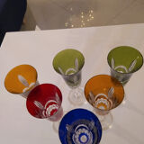 Champagne flutes in colored Nancy crystal