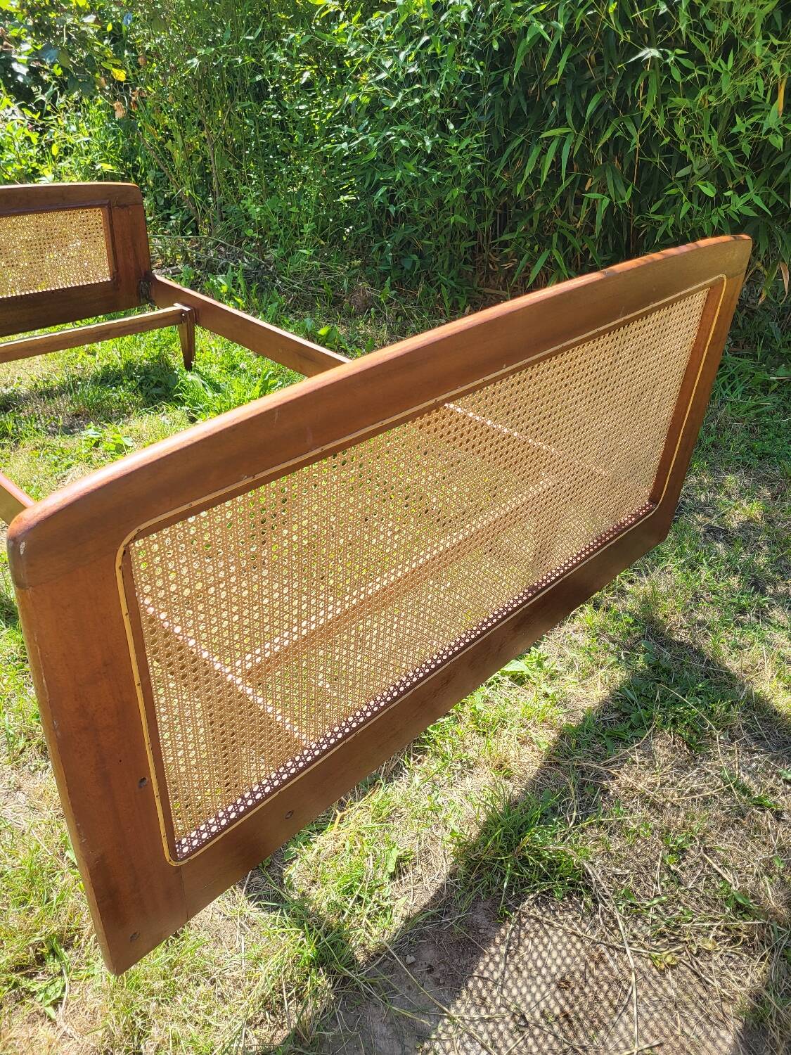 Roger Landault cane bed, 1960s