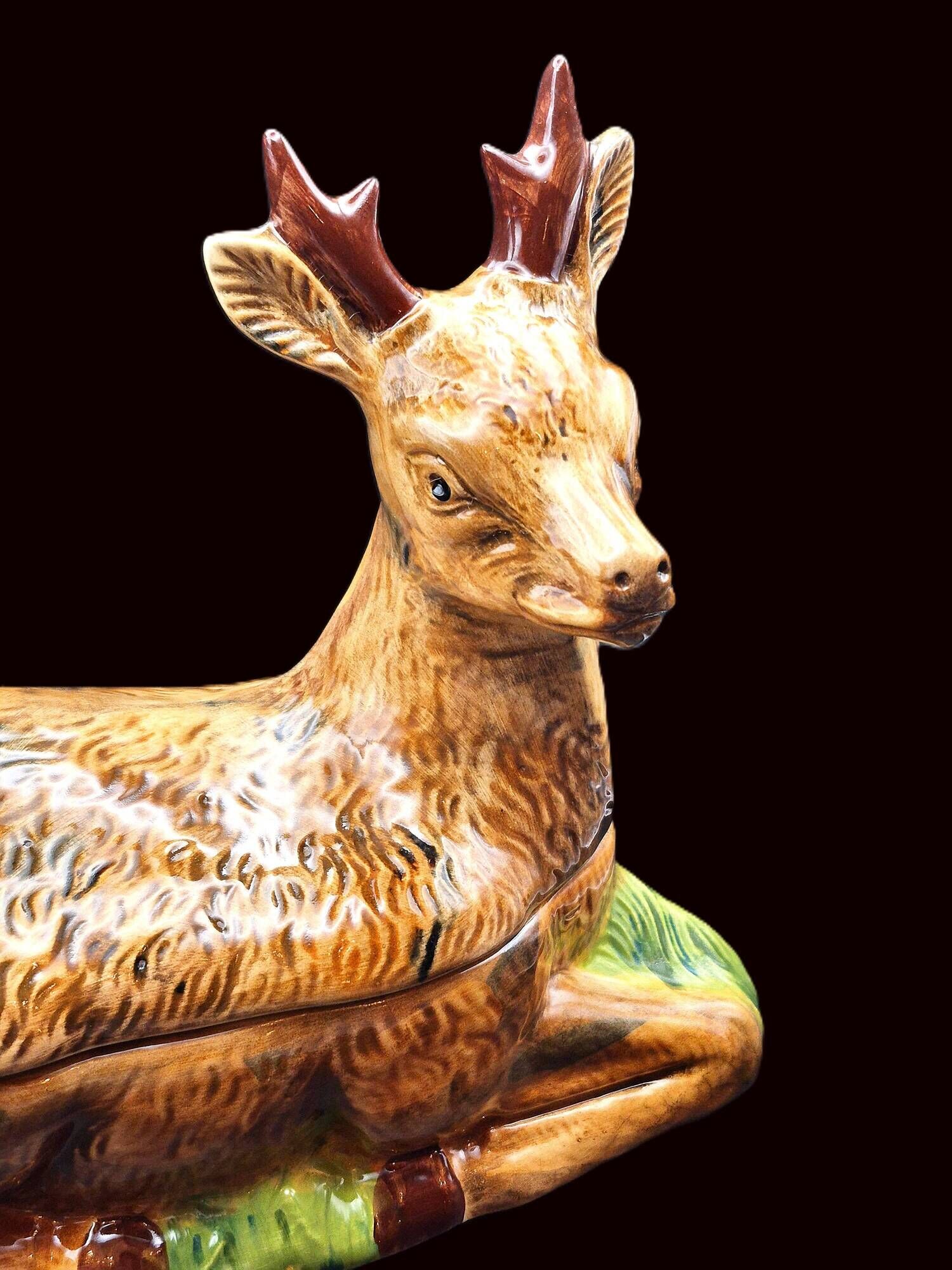 Zoomorphic Terrine of Roe Deer in Barbotine – Michel Caugant (Circa 1970)