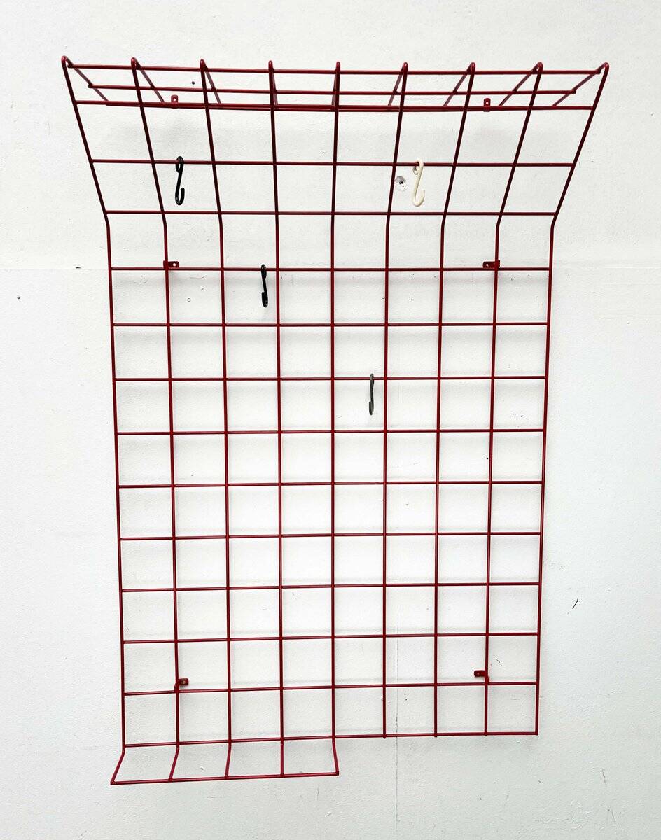 Red rope coat rack, modern German mid-century, 1960s.