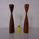 Danish Filigree Teak Candleholders, 1960s, Set of 2