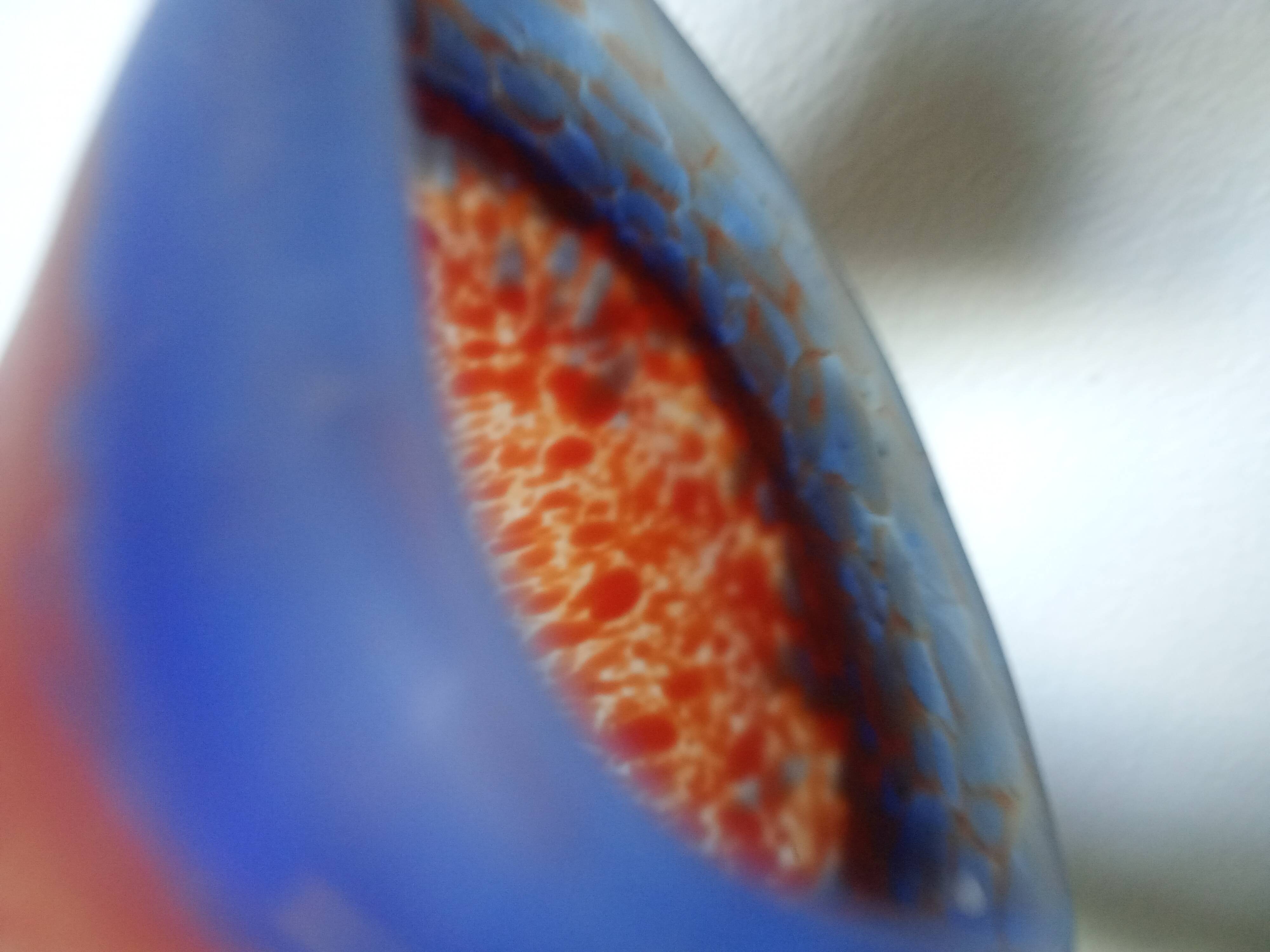 MULLER FRERES LUNEVILLE - TULIP GLASS speckled orange-blue - square base