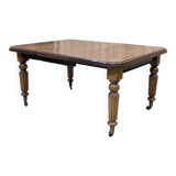 Table Victorienne à manivelle en acajou du XIXème avec 1 allonge