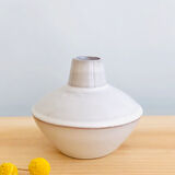 White enamelled terracotta vase