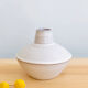 White enamelled terracotta vase