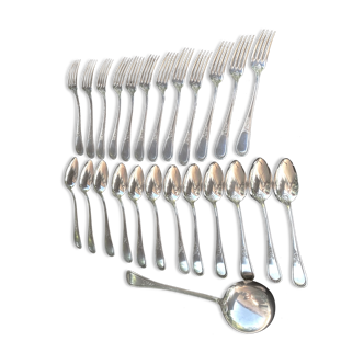 Silver metal cutlery 25 pieces