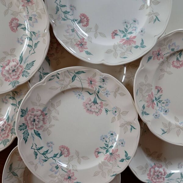 lot 6 assiettes plates faïence anglaise Jonhson Brothers ”Lynton”