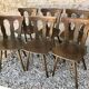 Lot of 6 chairs vintage bistro compass feet