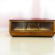 Vintage wooden shop counter with display case