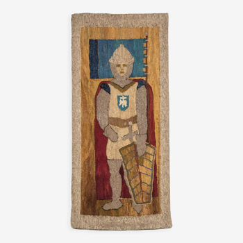 Tenture murale en laine de chevalier normand du milieu du siècle