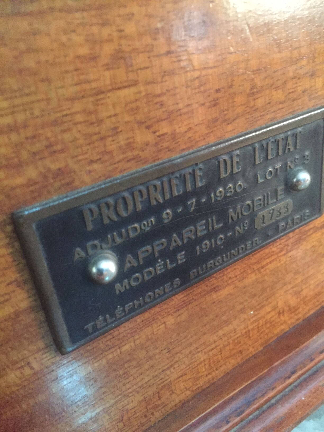 Old phone for 30 years in wood and metal