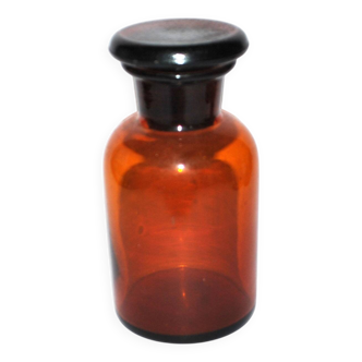 Bouteille d'apothicaire ancien Flacon pharmacie en verre marron