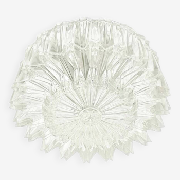 Mid-Century Modern Textured Glass Flush Mount from Limburg, Germany, 1970s