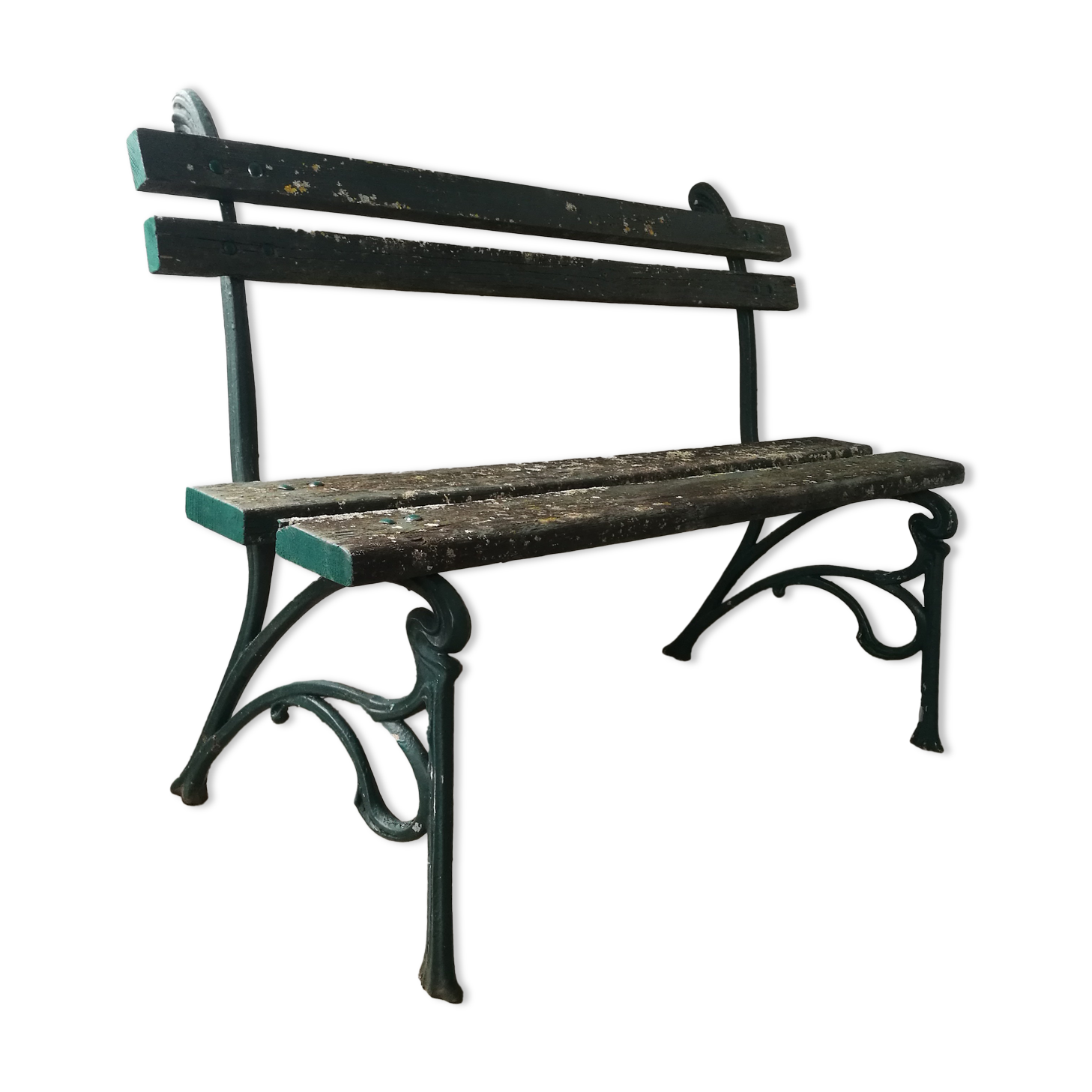 Garden bench foot cast iron art nouveau style