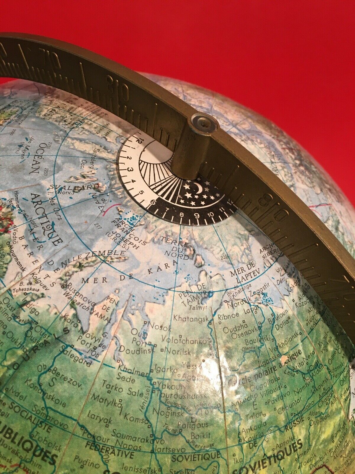 Mappemonde globe terrestre scan globe A/S Danemark carton & laiton & métal