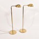 Pair of brass shell lamps, adjustable height, 1960