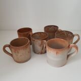 Set of 6 terracotta cups