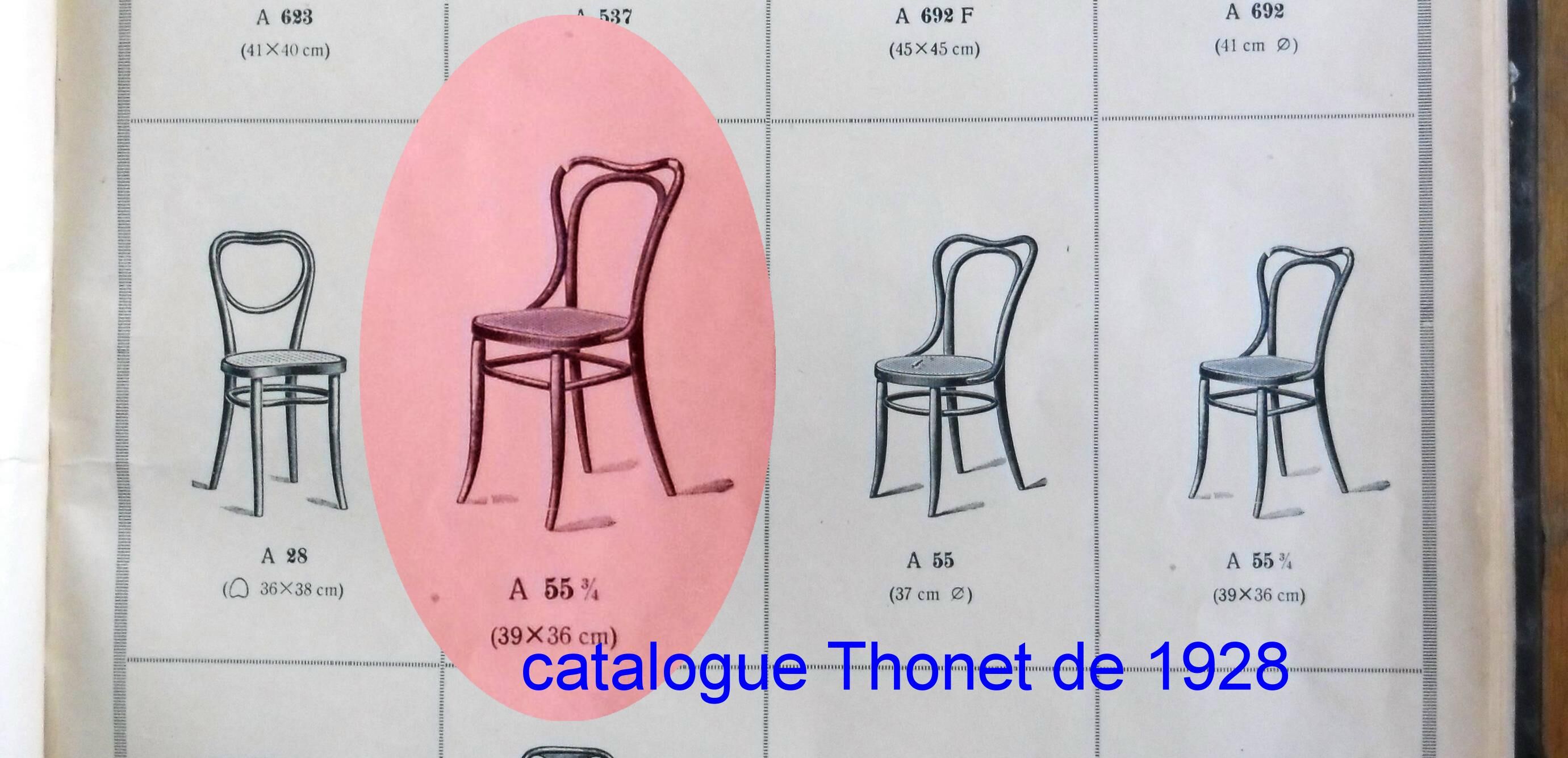 Chaise bistrot Thonet n°55 vers 1925 assise bois