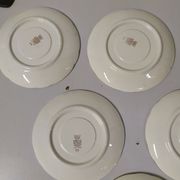 Lot of 6 saucers Sarreguemines digoin eded golden pink flowers