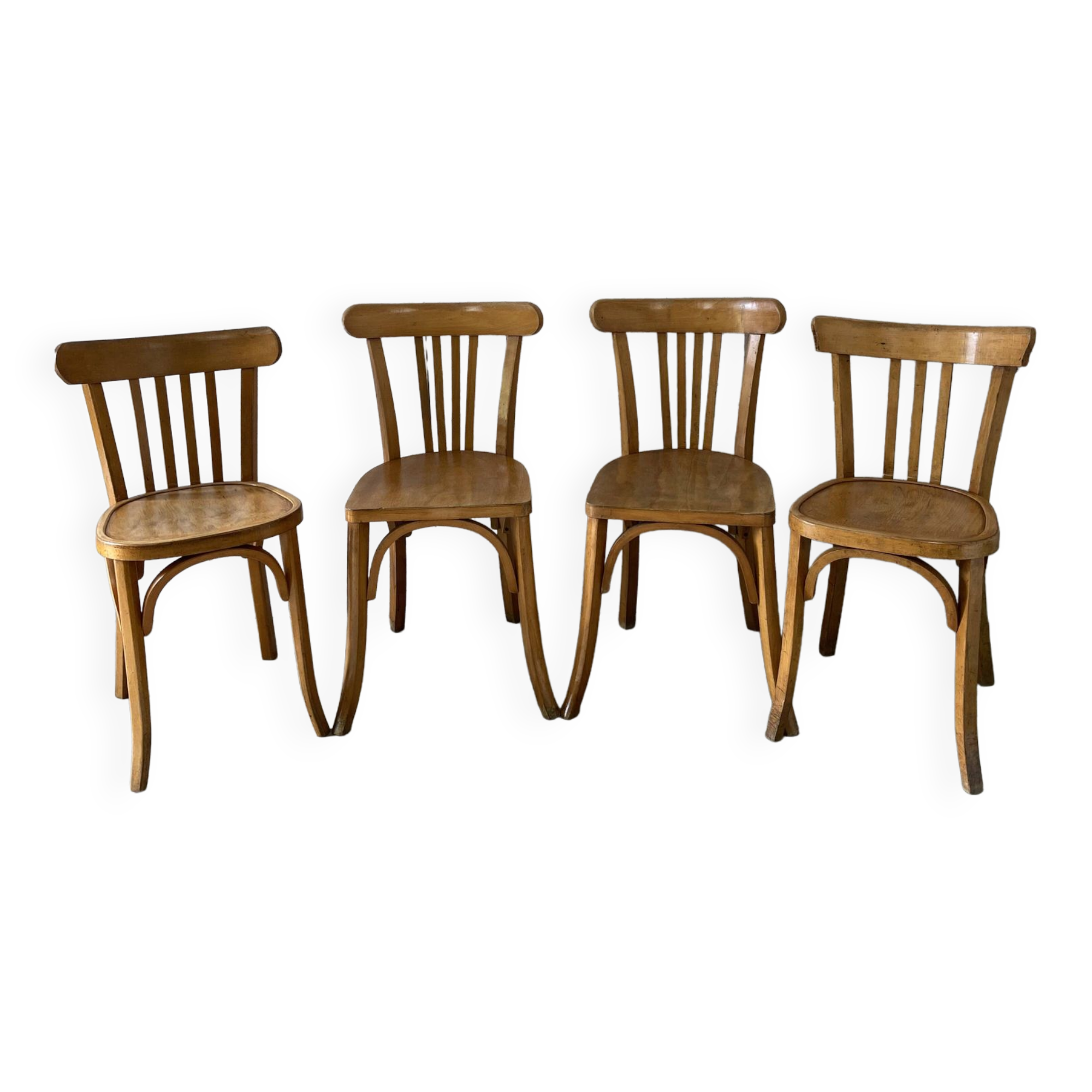 Set of 4 mismatched bistro chairs