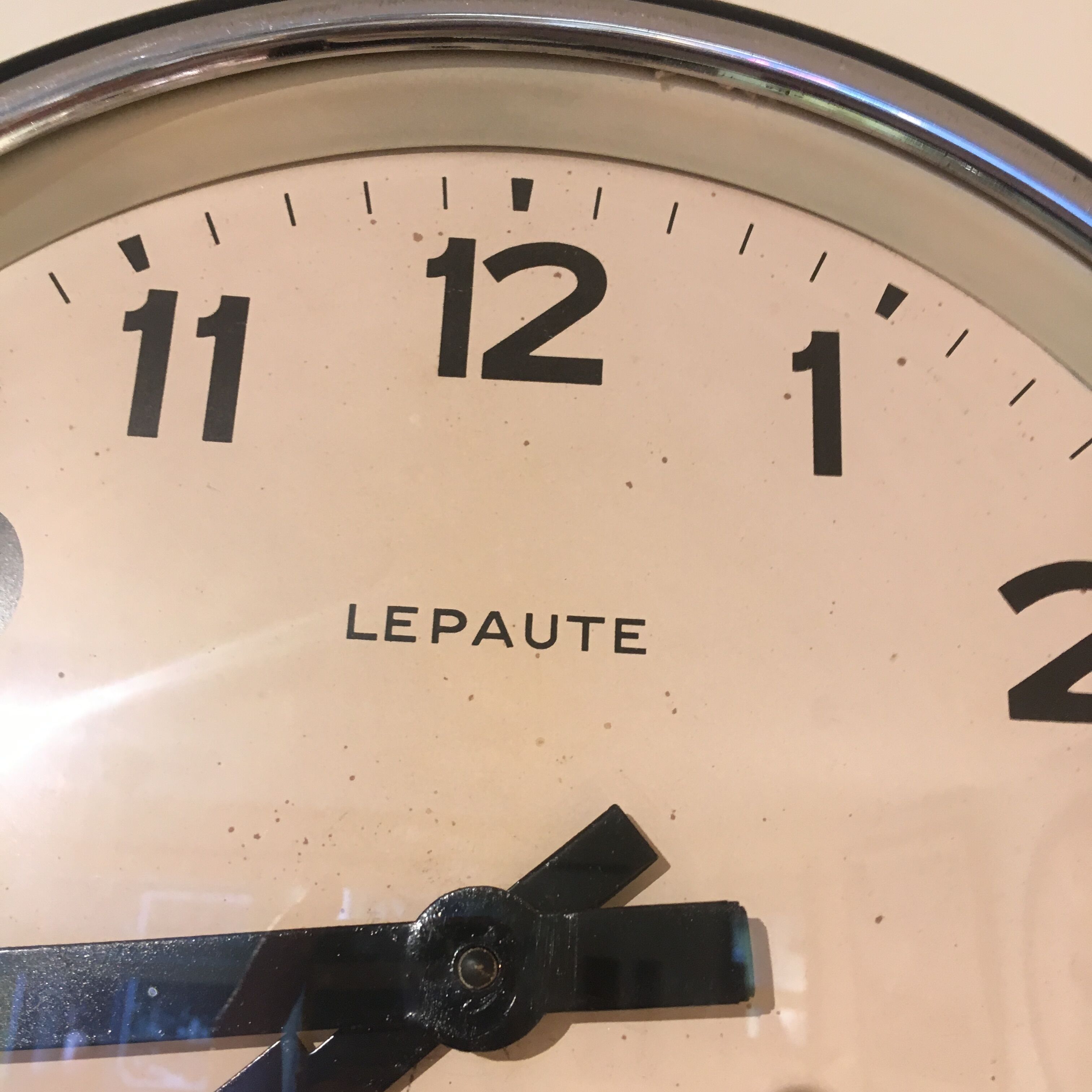 Clock clock lepaute industrial 36 cm runs factory station sncf workshop
