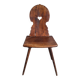 Old Alpine peasant chair from the 18th century – Heart-shaped cut-out violin backrest