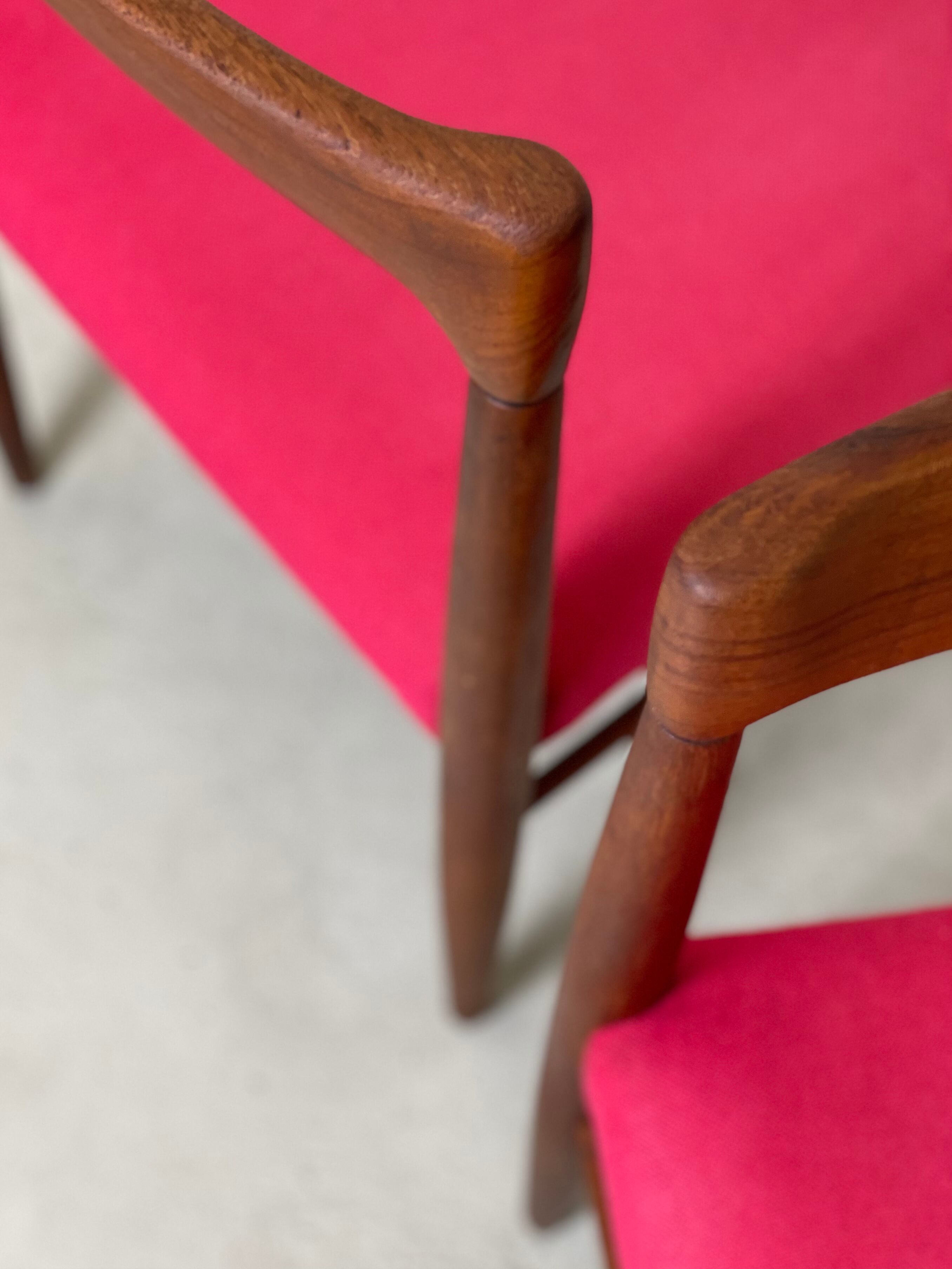 3 teak dining chairs by H. W. Klein for Bramin, 1960s