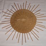Mirror Sun 70s Wicker 65cm