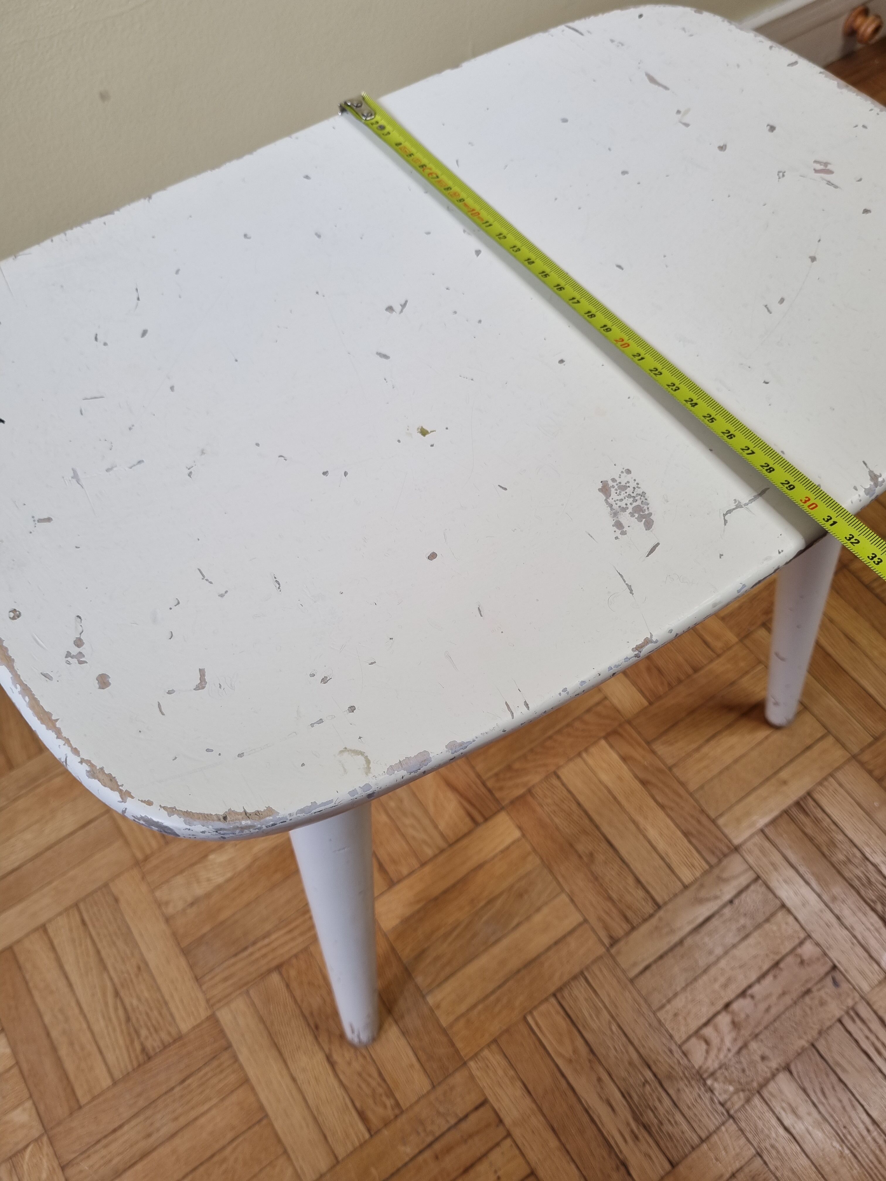 Stool "Pagoda" in solid wood, vintage