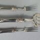 10 silver serving cutlery, Minerva hallmark + rosewood case, 19th century. C730