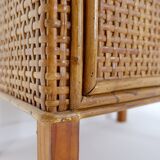 Vintage Bamboo And Rattan Chest Of Drawers - 1960s