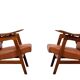 Teak Faux Leather Lounge chairs 1960s Holland