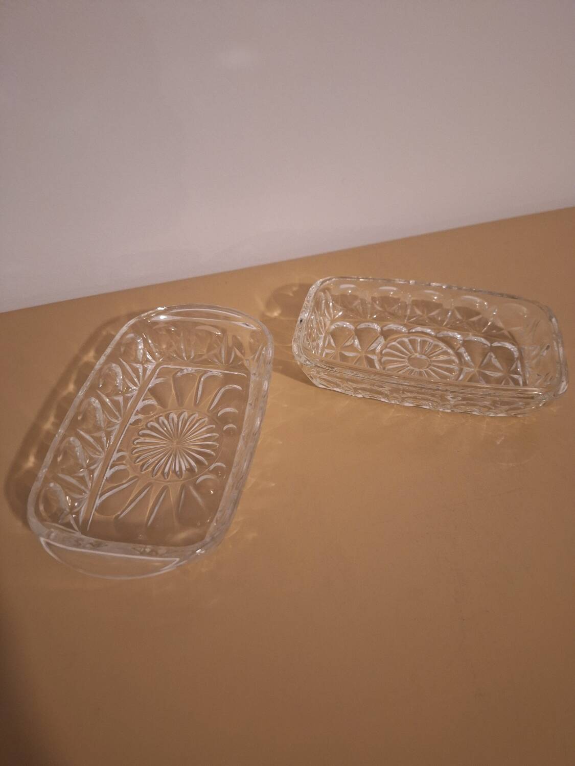 Glass butter dish France